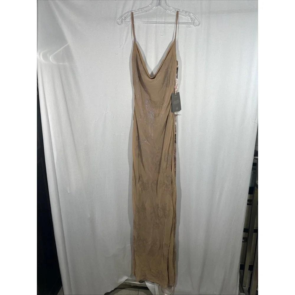 House of CB Taupe Satin Slip Maxi Dress - Picture 9 of 16